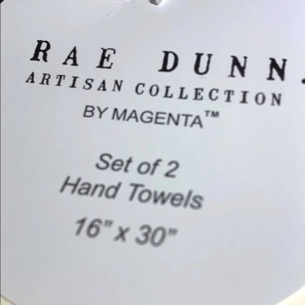 🧼 RAE DUNN EMBROIDERED WASH / WASH MODERN FARMHOUSE HAND TOWEL SET